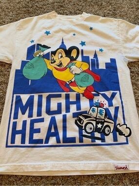 Diamond Supply co White 'Mighty Healthy' Mighty Mouse RARE